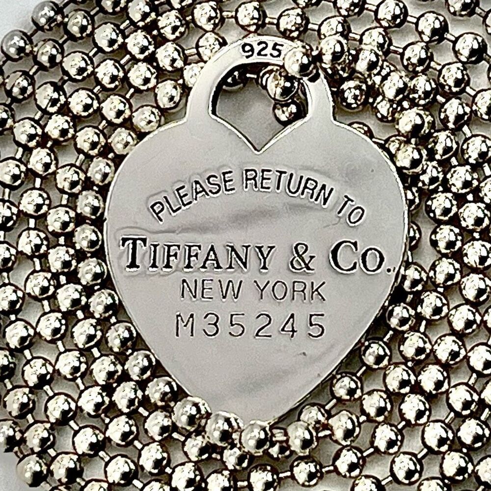 Tiffany & Co. Beaded 34” Chain Return to Tiffany Heart Tag Necklace in Silver - Picture 14 of 16